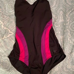 Sporty Swimsuit Speedo Black-purple-fushia
